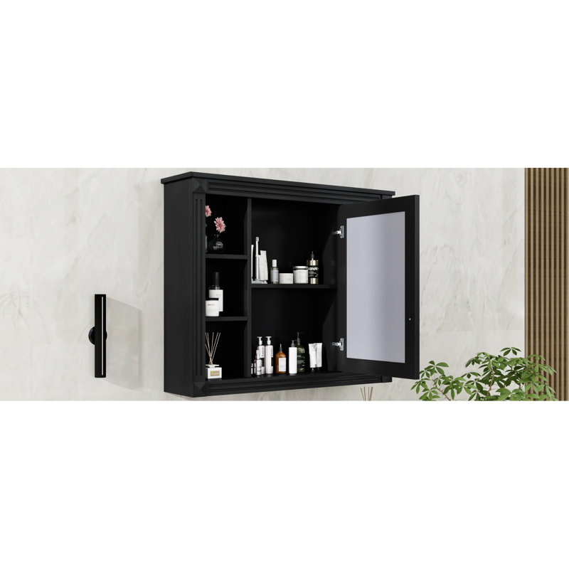 Modern Bathroom Mirror Cabinet - 35'' X 28'', Functional, Stylish, Wall Ample Shelving, Stylish Finish