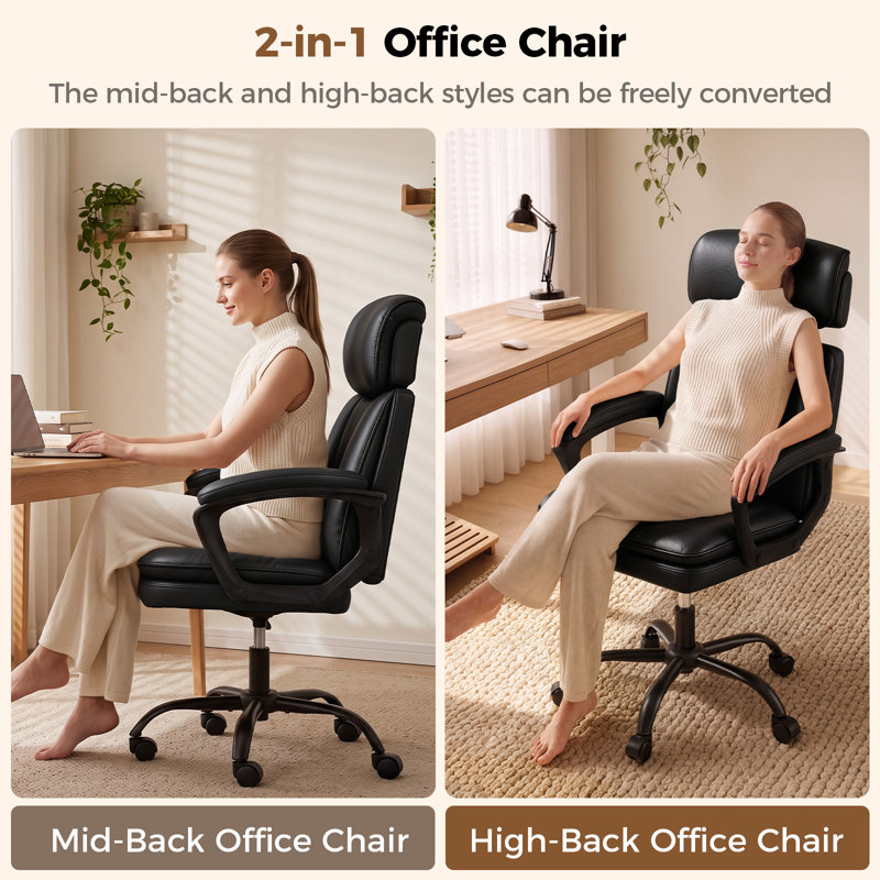 Rebrilliant Foam Padding Office Chair, Black
