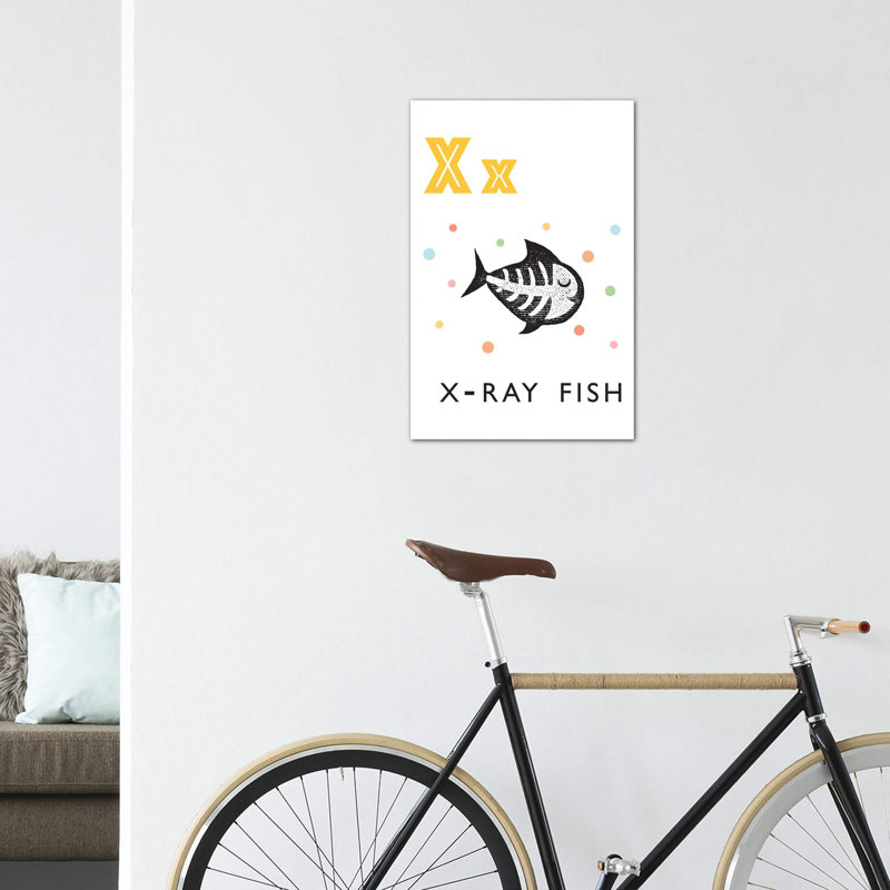 Alphabet Flash Cardes X - impression d'art graphique, Toile tendue, Pas de tapis, H 60 po x l 40po x P 1,5 po
