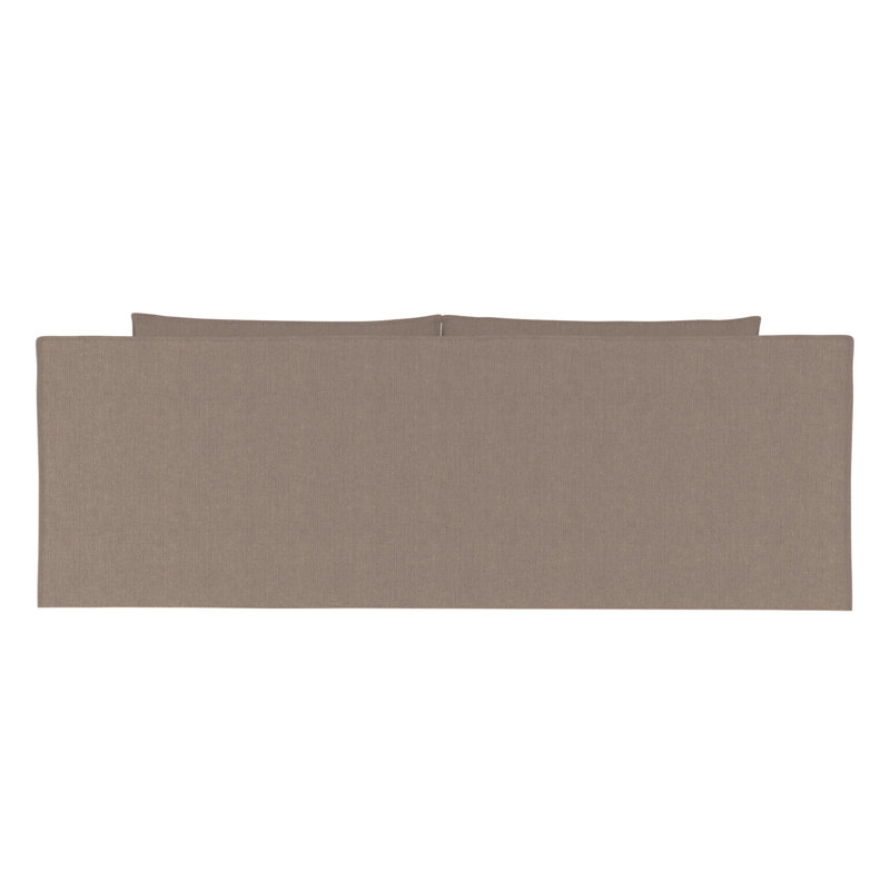 Mulberry Square Track-Arm Loveseat with Flange Seam, 33" H x 72" W x 40" D, Box Weave Linen Pumice, Dark Brown