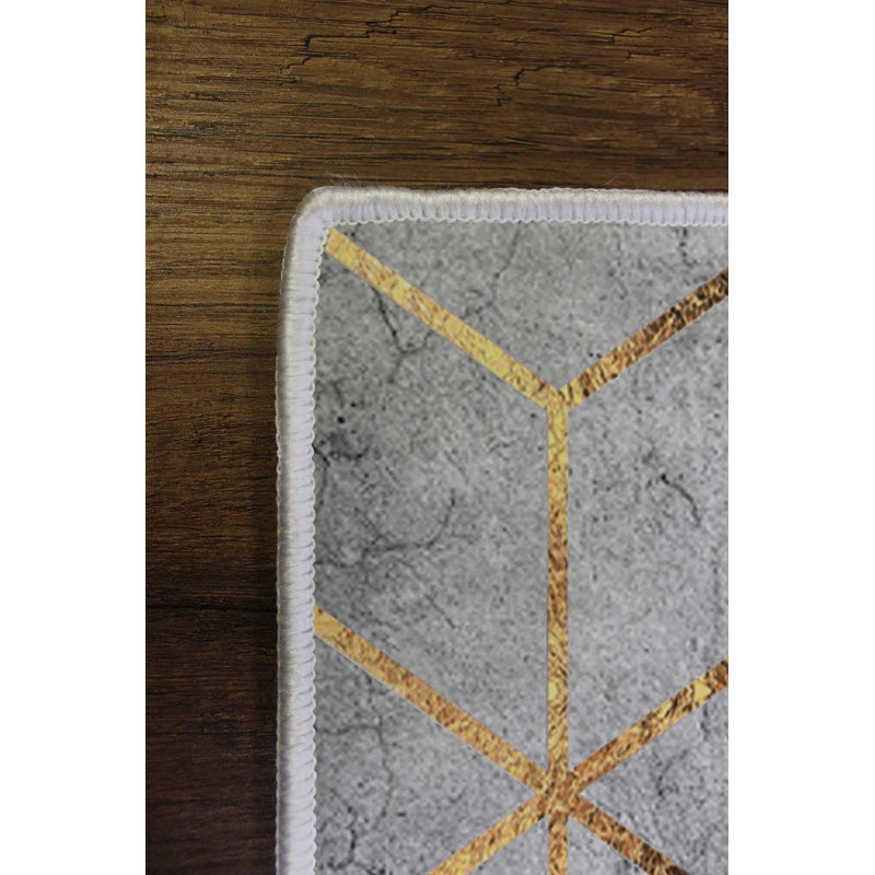 Premium Woven Area Rug (1.6 x 2.6 Feet), 100% Polyester, 0.3 in Pile Height | Antibacterial, Non-Slip PVC Dot Underside | Machine Washable, 3D Digital Print | Ideal for Living Room, Bedroom & Entryway Decor