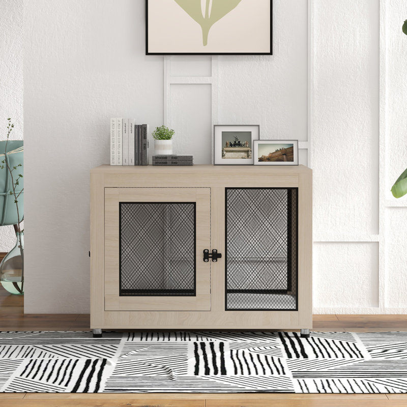 Furniture Style Crate with 2 Doors, Oak