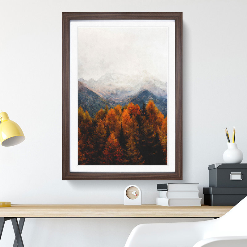 The Alps in Italy - Framed Print, 45cm H x 33cm W x 2cm D, Walnut Framed