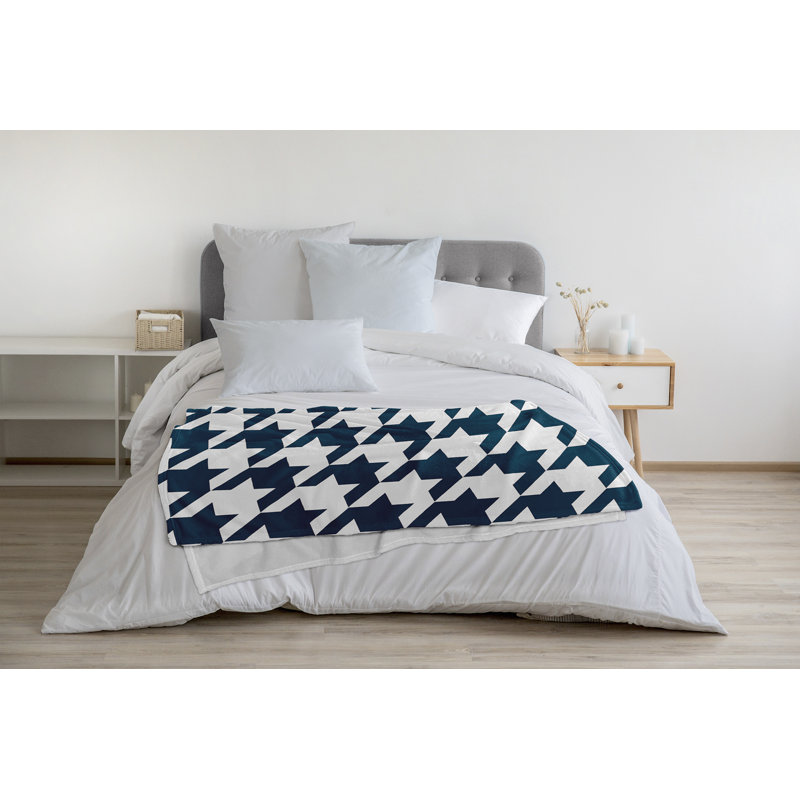 Jeté en molleton Geo, L 60 po x L 80 po, 1.95, Bleu sarcelle foncé