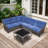 6 - Person Modular Patio Conversation Sets with Cushions-217923142
