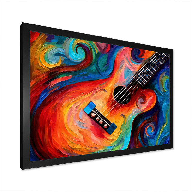 «Music In Color II» sur toile, Cadre d'angle fermé noir, H 12 po x l 20 po x P 1 po