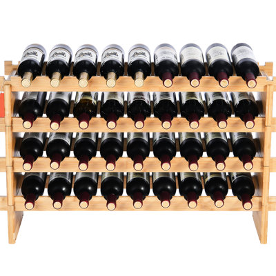 4 Wood Display For 36 Bottles Of Wine, Ideal Wine Enthusiasts, And - Shelf Bottles, Collectors, Smooth Resilient