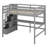 Loft Bed With Desk, Storage Shelves And Staircase-213402485