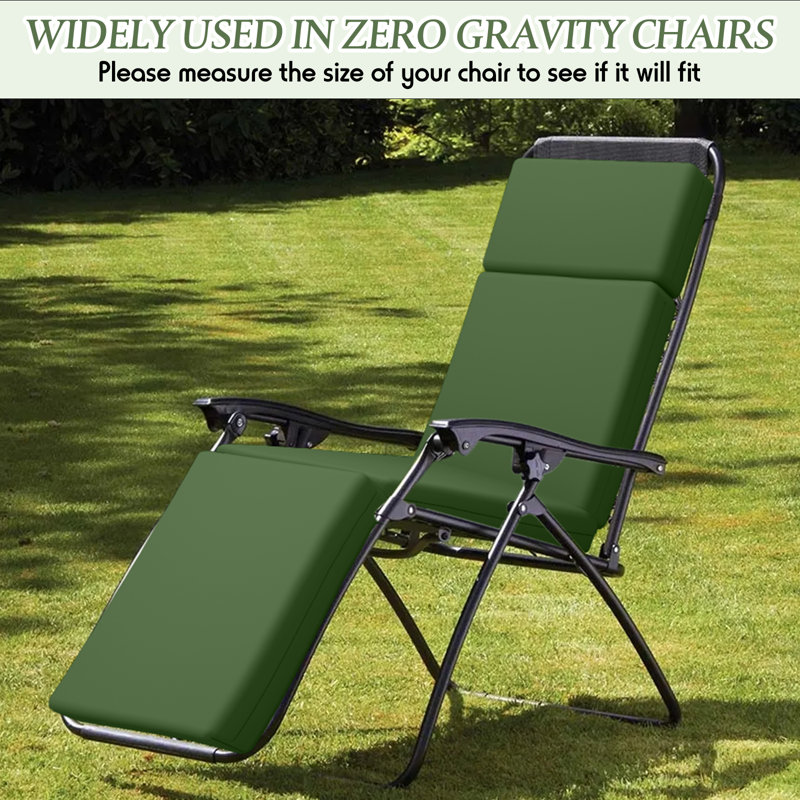 4In Chaise Lounge Cushions Outdoor(Set Of 2), 44" W x 21" D, Green