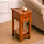 End Table With Drawer and Shelf, Mission-Style, Veneers and Wood Construction Walnut Color for Living Room and Bedroom