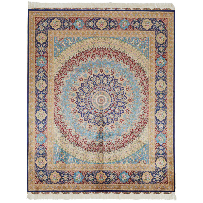 Tapis turc ivoire et multicolore 8 x 10