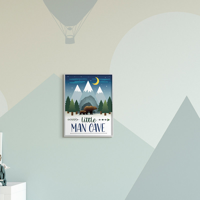 «Alei Little Man», signe de la grotte, ours marchant dans les montagnes, art, Estampe numérique Farmhouse