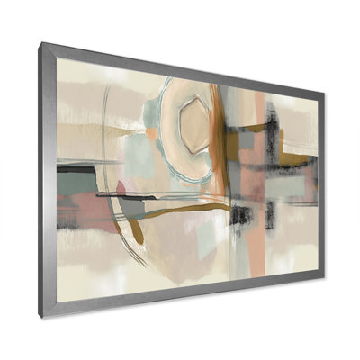 «Familiinity Minimal Abstract Retro Pink Pastel I», reproduction d'art sur toile
