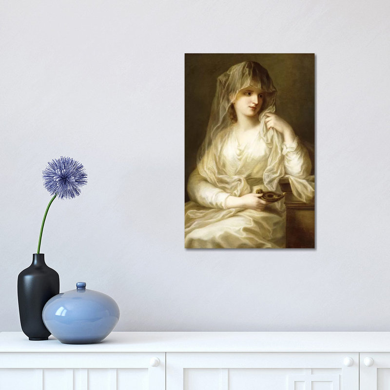 Tuccia, The Vestial Virgin, Three Quarter Length, Holding A Lamp by Angelica Kauffmann - Wrapped Canvas Painting