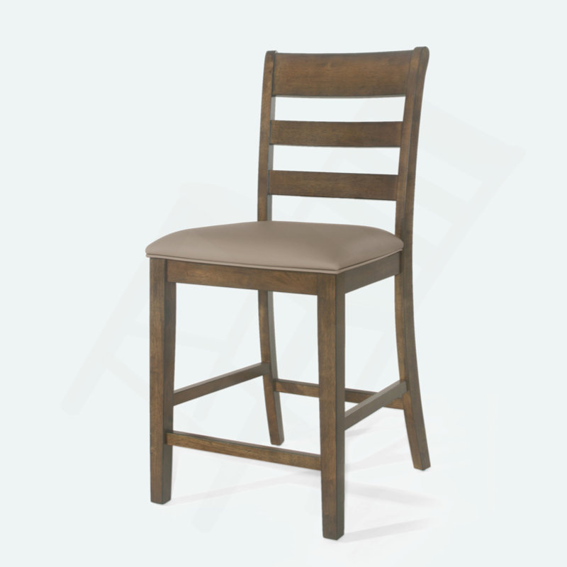Charming Farmhouse Upholstered Wood Counter Stools Set For Stylish Spaces