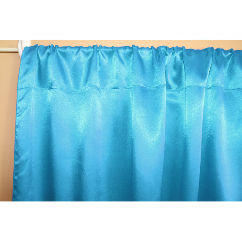 Panneau de rideau semi-transparent en polyester Dafni, L 58 po x L 108 po, Turquoise