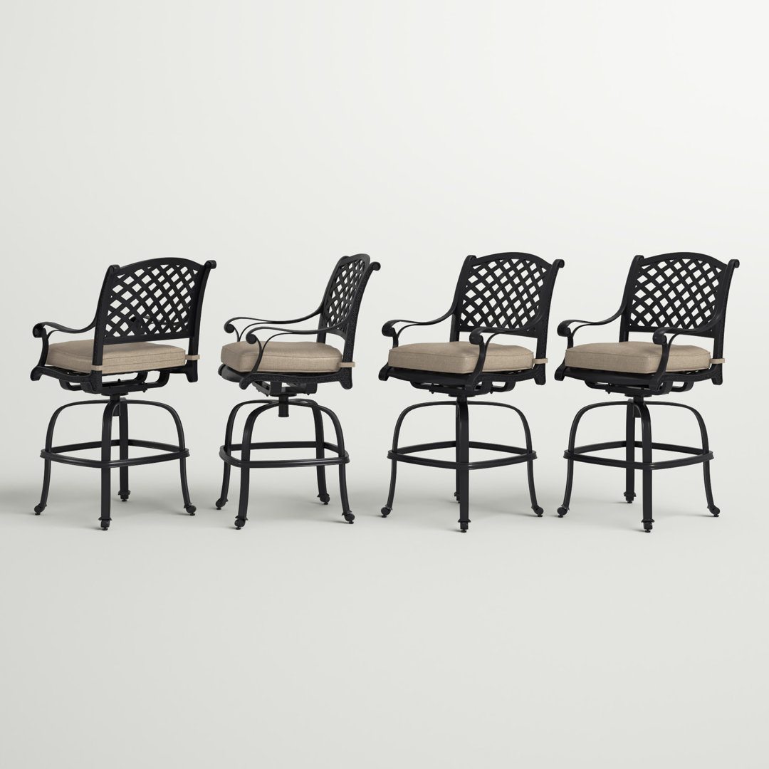 Frazee Patio Bar Stool with Cushion (Set of 4) Three Posts™ Seat 