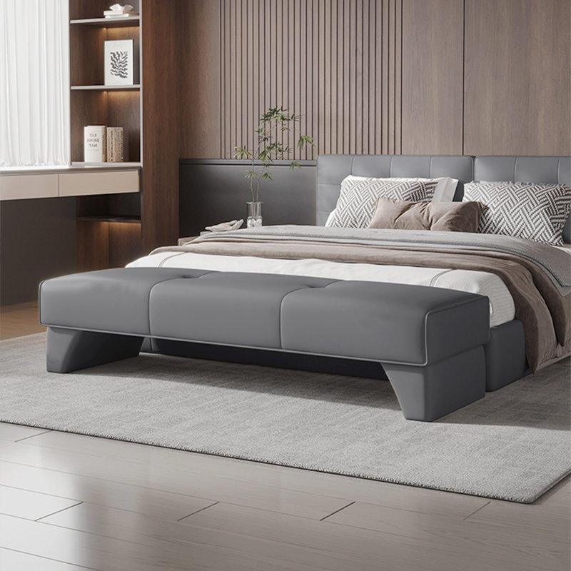 Banc avec revêtement, Gris, H 17,72 po x l 78,74 po x P 19,69 po