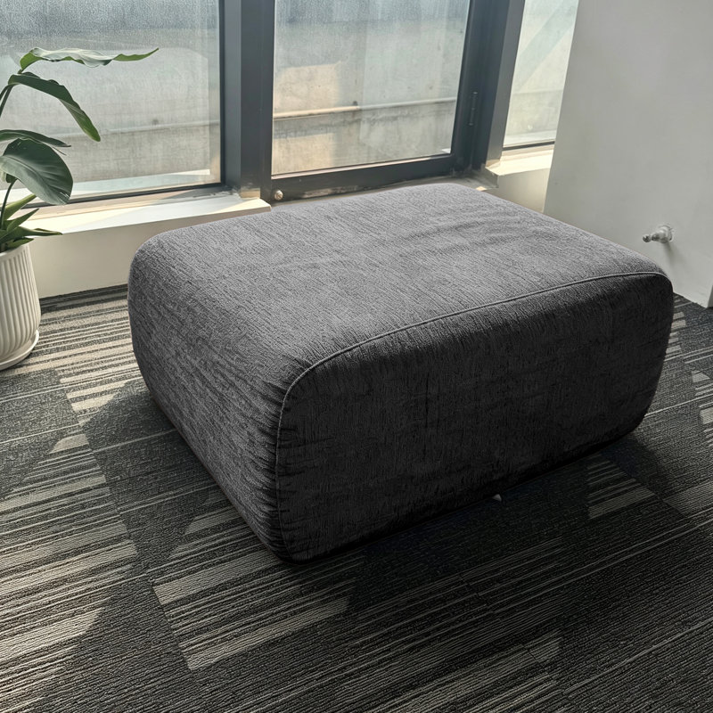 Pouf en chenille de 100 cm, Black