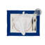 Napperons en lin avec bordures bleu marine, ensemble de 4-71792451