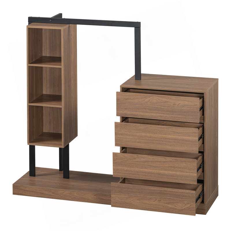 Armoire avec 4 tiroirs et 3 tablettes, Espresso