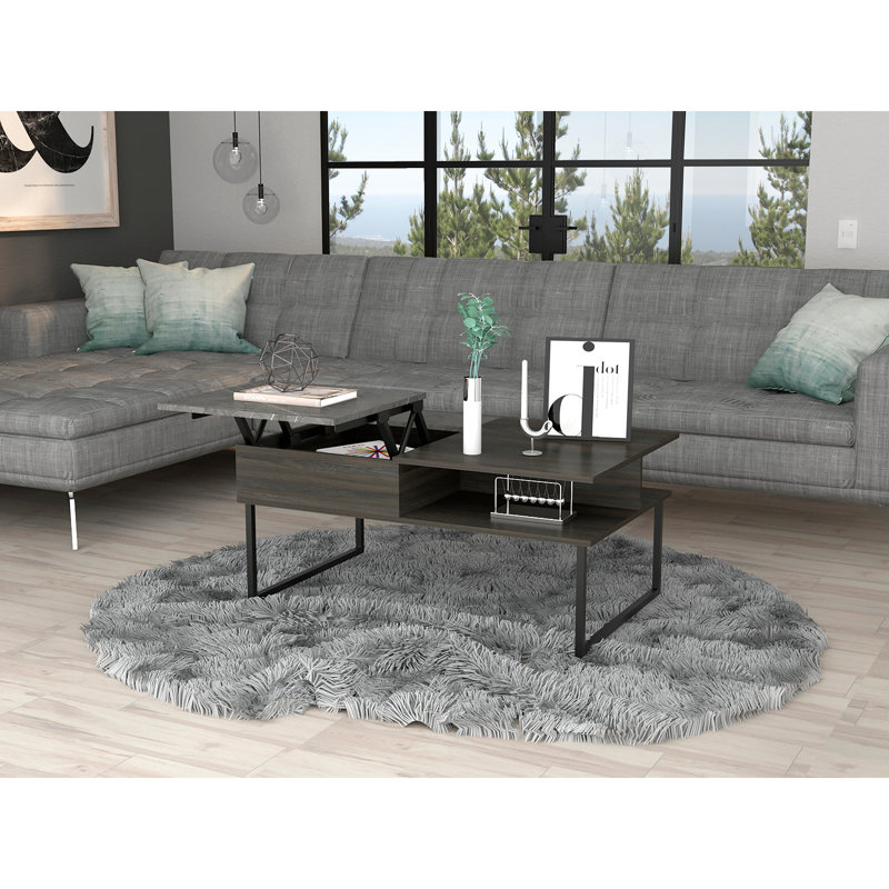 Carbon And Onyx 1-Shelf Lift Top Coffee Table