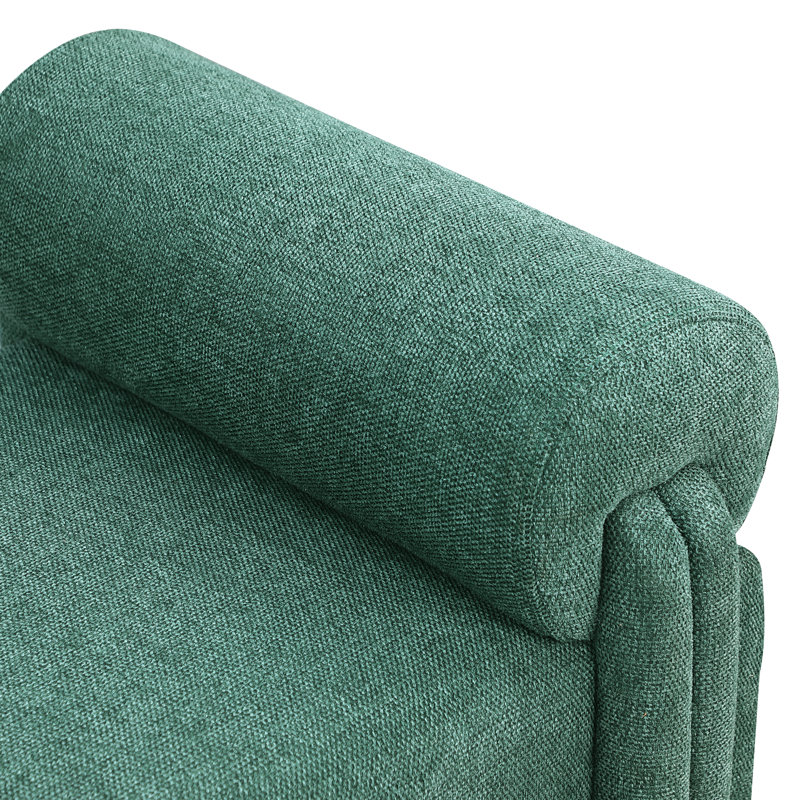 Banc rembourré Stefano, Tissu de polyester vert