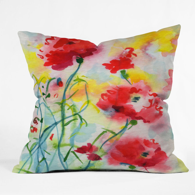 Coussin décoratif If / Poppies, 26 po x 26 po