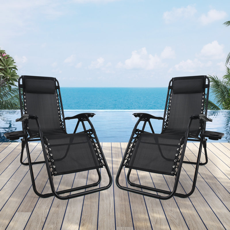 Fauteuil inclinable Zero Gravity Chair, Noir mat