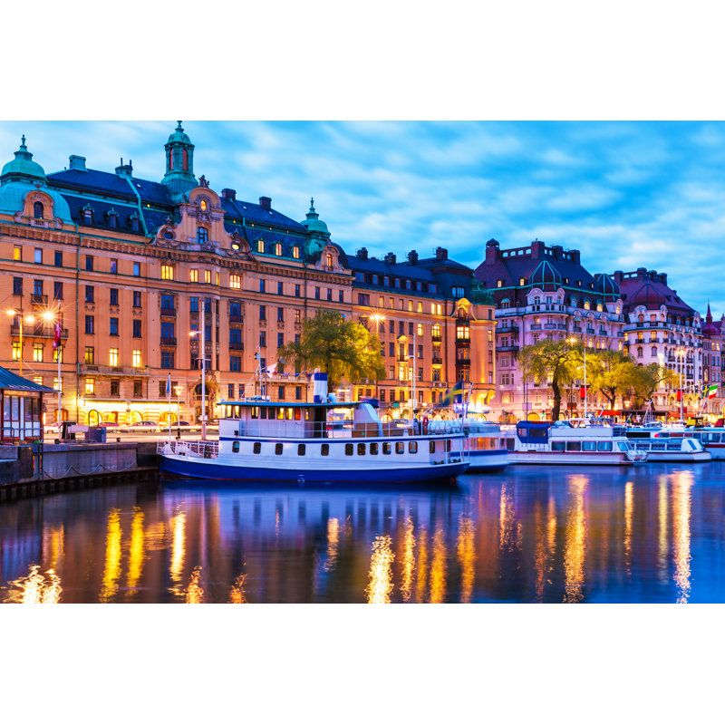 Evening Scenery Of Stockholm, Sweden by Scanrail - Wrapped Canvas Print, 61cm H x 91cm W