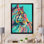 Pop Art turquoise et tigre rose - décoration murale moderne en toile