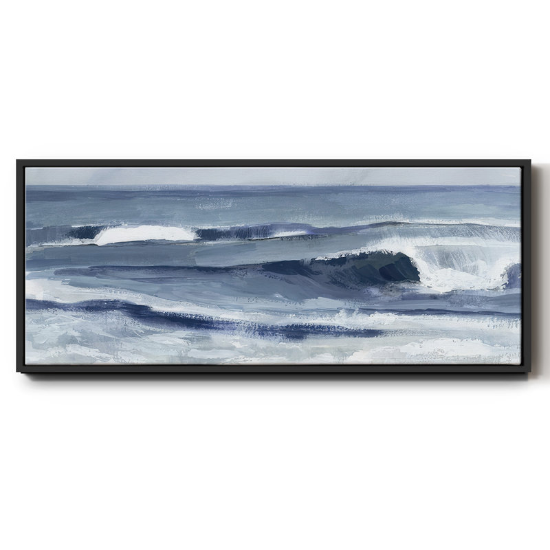 Surf Spray I- Framed Canvas, 20" H x 50" W