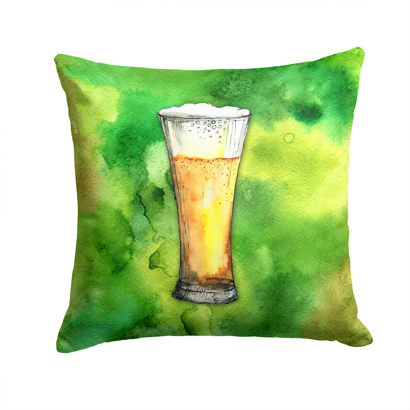 Coussin décoratif intérieur/extérieur bière, 14 po x 14 po