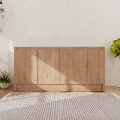 Base de meuble-lavabo double 60 po avec 4 portes et 2 tablettes réglables