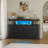 Adriel 6 Drawer 47.3" W Black Dresser With Power Outlet And Led Light-1780758986