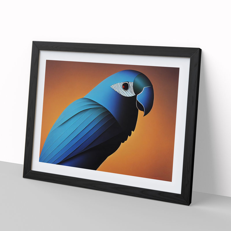 The Blooming Parrot - Framed Print, Black, 46cm H x 64cm W x 2cm D