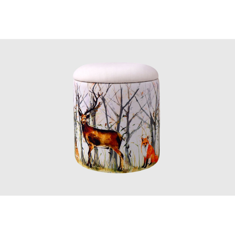 Claunch 40cm Wide Block Print Footstool Ottoman