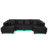 Modern U-Shaped Sectional Sofa 130" Sectional Sofa Upholstered Sofa With RGB LED Light Strip And 6 Pillows-2031259725
