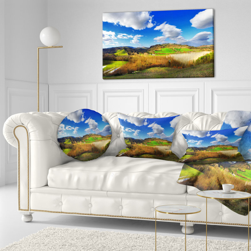 Coussin lombaire spectaculaire paysage imprimé Toscana