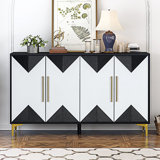 Armoire d'entrée unique à quatre portes avec portes triangulaires à deux tons