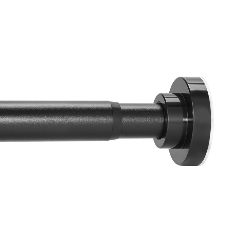 Shower Curtain Rod Adjustable Tension Rod 28-76 in Stainless Steel Black