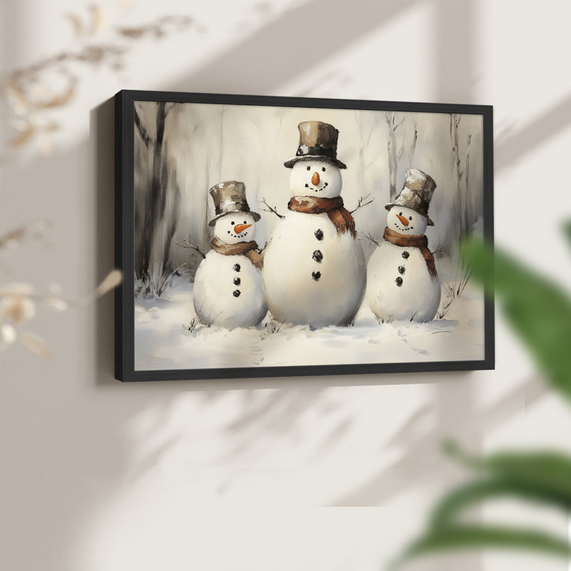 Art de Noël - CMXL - Reproduction encadrée - Restickable, H 22 po x l 28 po, Noir, noir, noir, noir