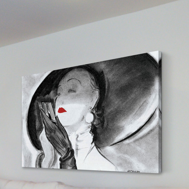 «Vintage Fashion Hat Lady», reproduction sur toile tendue, H 16 po x l 24 po x P 1,5 po