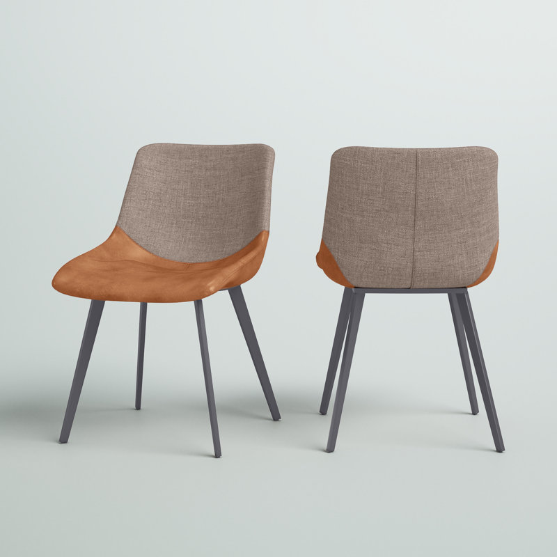 Chaise d'appoint Castillon, Similicuir espresso / tissu brun