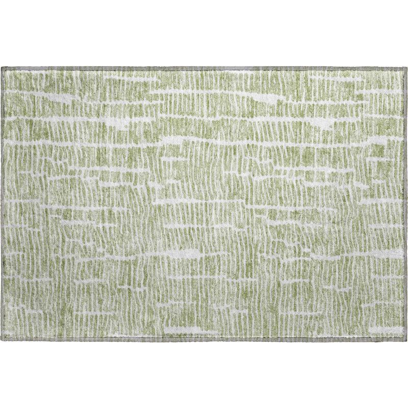 Premium Machine Washable Prisco Aloe Rug, Rectangle 1'8" x 2'6"