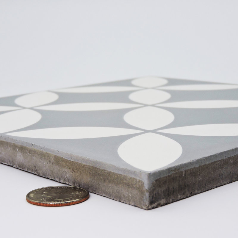Amlo 8 in. x 8 in. Honed Tile, Gray/White