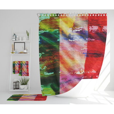 Netram Polyester Shower Curtain Set