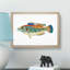 Striped Bass Fish by Edward Donovan - Framed Print-55615414-55615415