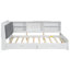 Lit plateforme double avec tête de lit, tablettes et 2 tiroirs-650331508