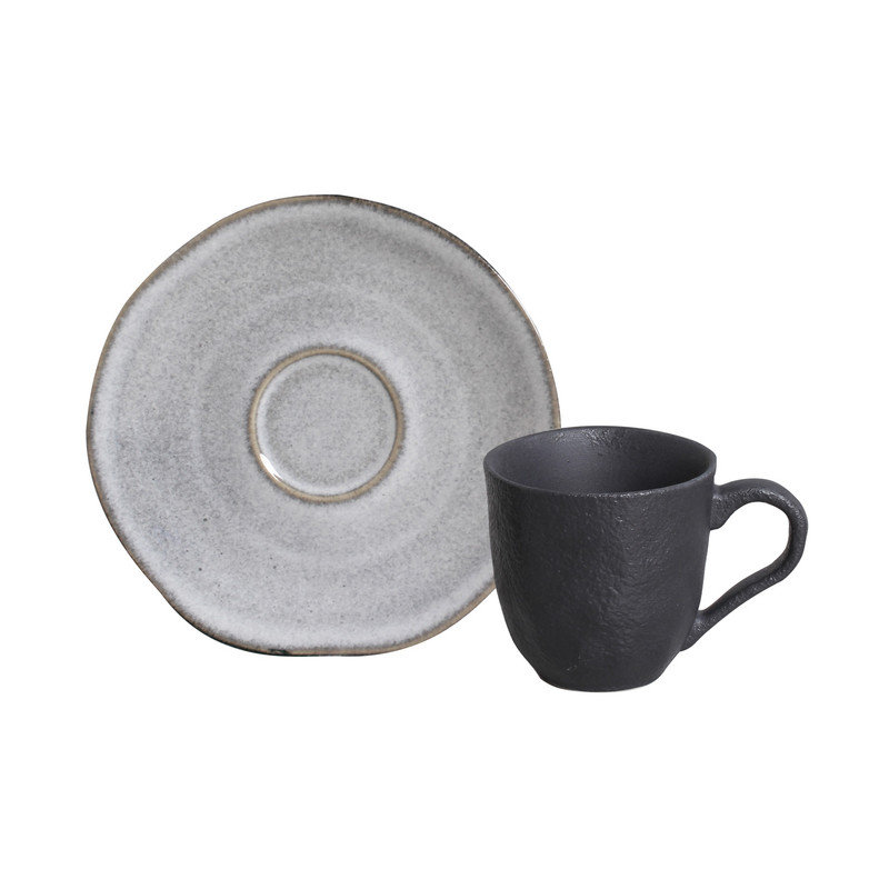 Tasse à café espresso et soucoupe en céramique 4,1 oz - Passe au micro-ondes, au four et au lave-vaisselle